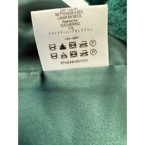 BCBGeneration Double Breasted Bouclé Longline Coat Emerald Green Women’s Small - Picture 9 of 9